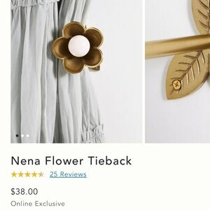 Anthropologie Nena Gold Flower Tieback